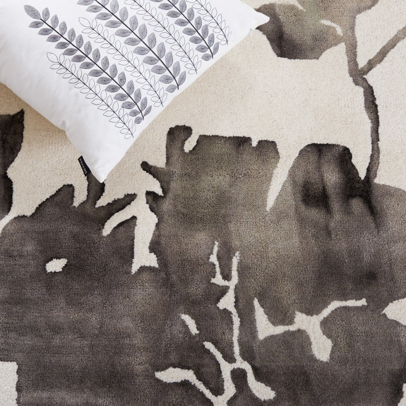 Red Barrel Studio® Harvester Handmade Wool Ivory/Charcoal Rug & Reviews